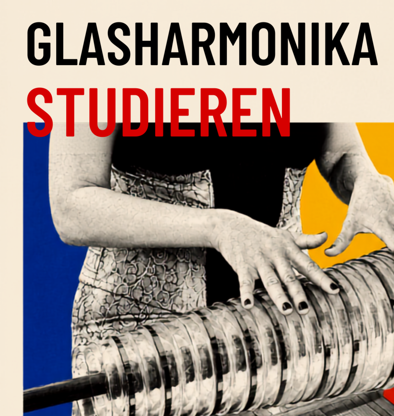 Glasharmonika spielen: Hände einer Frau auf dem Instrument in Wien
